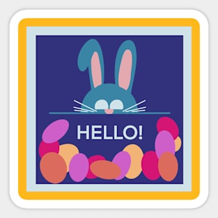 Friendly Easter Bunny Sticker